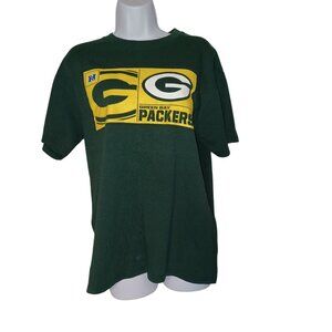 T-Shirt Green Bay Packers NFL Team Green Yellow Mens M Short Sleeve Crewneck